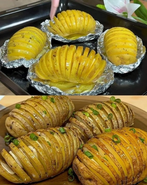 Печена картопля з часником та травами