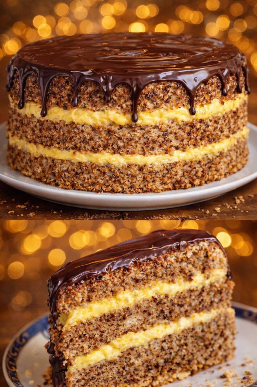 Королівський пляцок з волоськими горіхами та шовковим кремом 