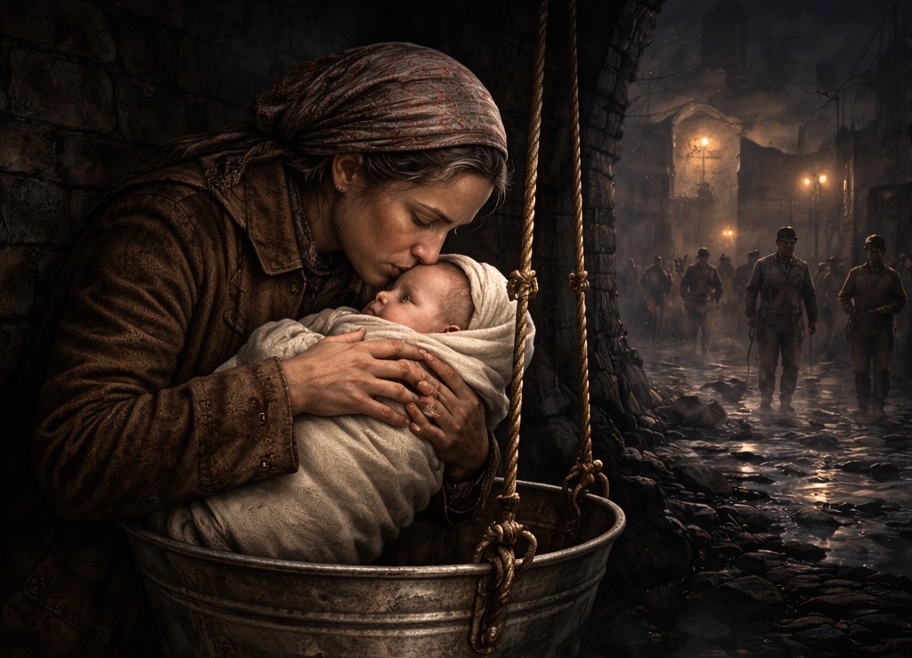 Немовля у відрі. Львівське гетто, 1943 рік.