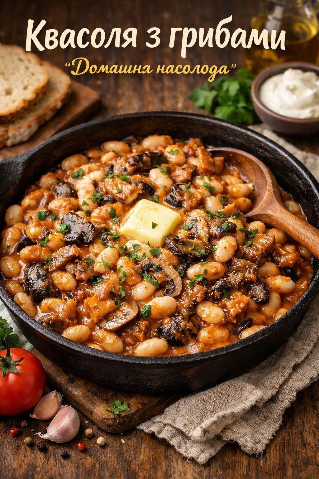 Квасоля з грибами “Домашня насолода”