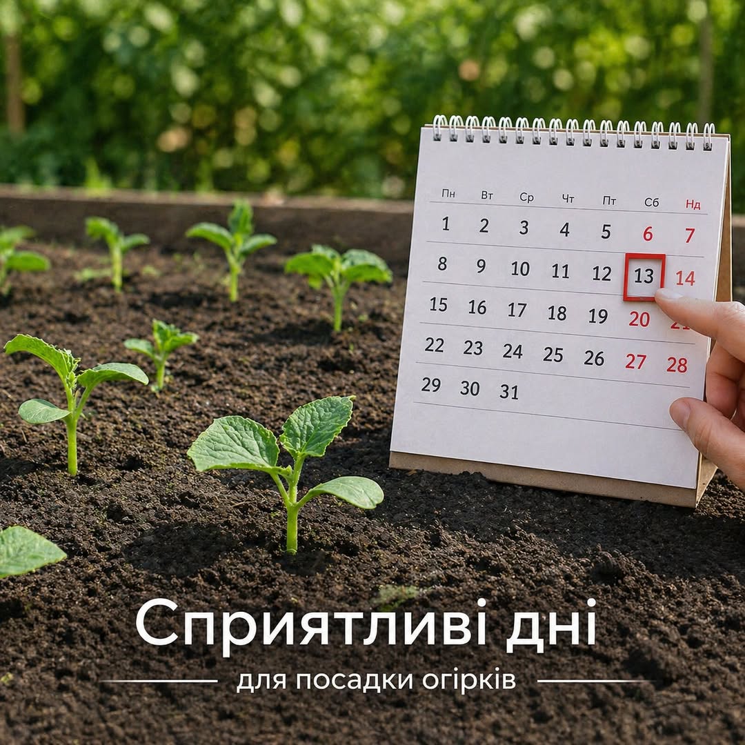 Сприятливі дні для посадки огірків у травні та червні 2026 року.